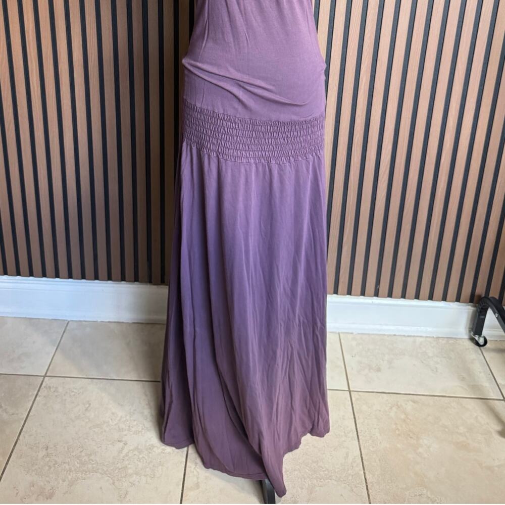 Enza Costa Smocked Drop Waist Maxi Dress Purple Size Medium - Picture 4 of 10